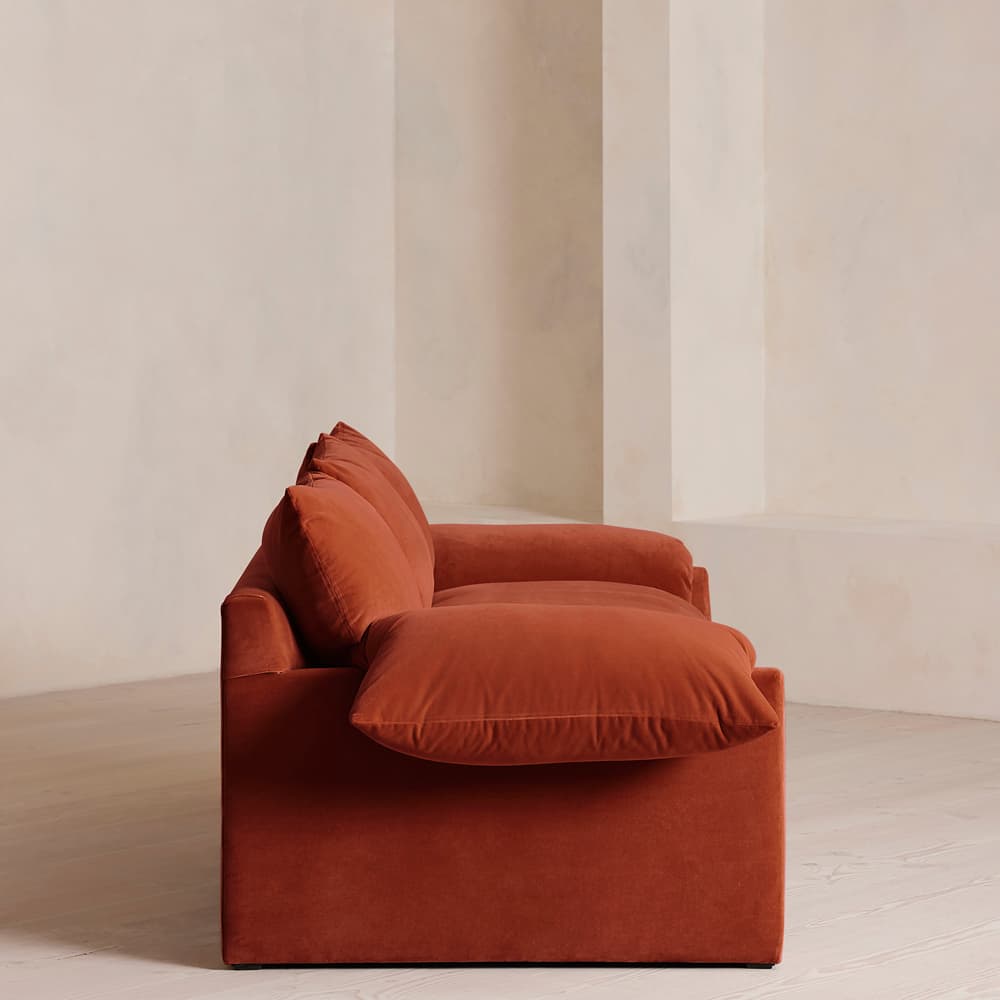 Wyatt Three Seater Sofa - Velvet - Rust - US - Images - Image 3
