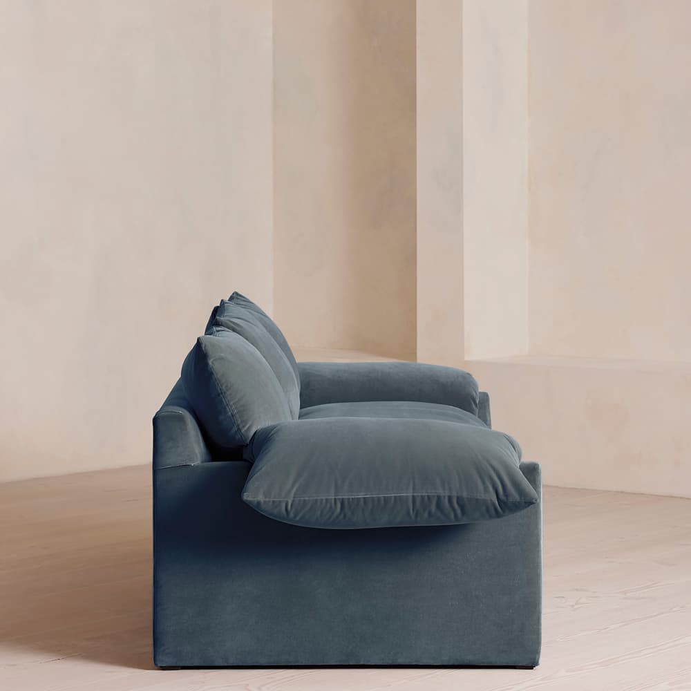 Wyatt Three Seater Sofa - Velvet - Grey Blue - US - Images - Image 3