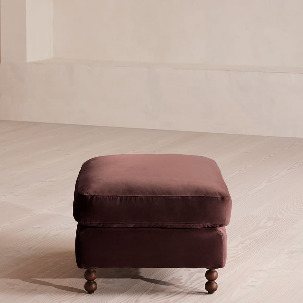 Audrey Rectangle Ottoman - Velvet - Aubergine - UK - Images - Image 3