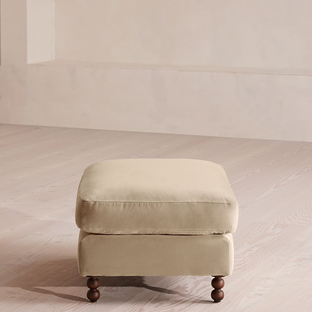 Audrey Rectangle Ottoman - Velvet - Oyster - US - Images - Image 3