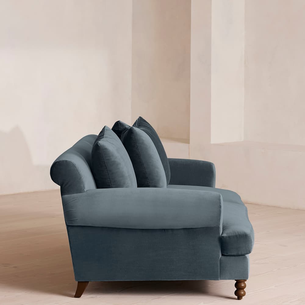 Audrey Two Seater Sofa - Velvet - Grey Blue - US - Images - Image 3
