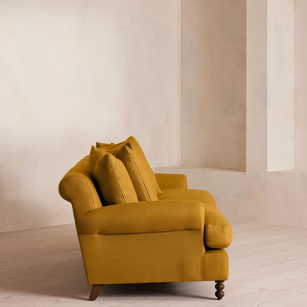 Audrey Four Seater Sofa - Linen - Turmeric - UK - Images - Image 3