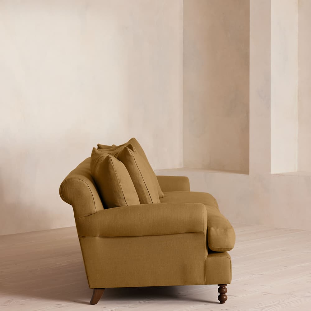 Audrey Four Seater Sofa - Linen - Ochre - US - Images - Image 3