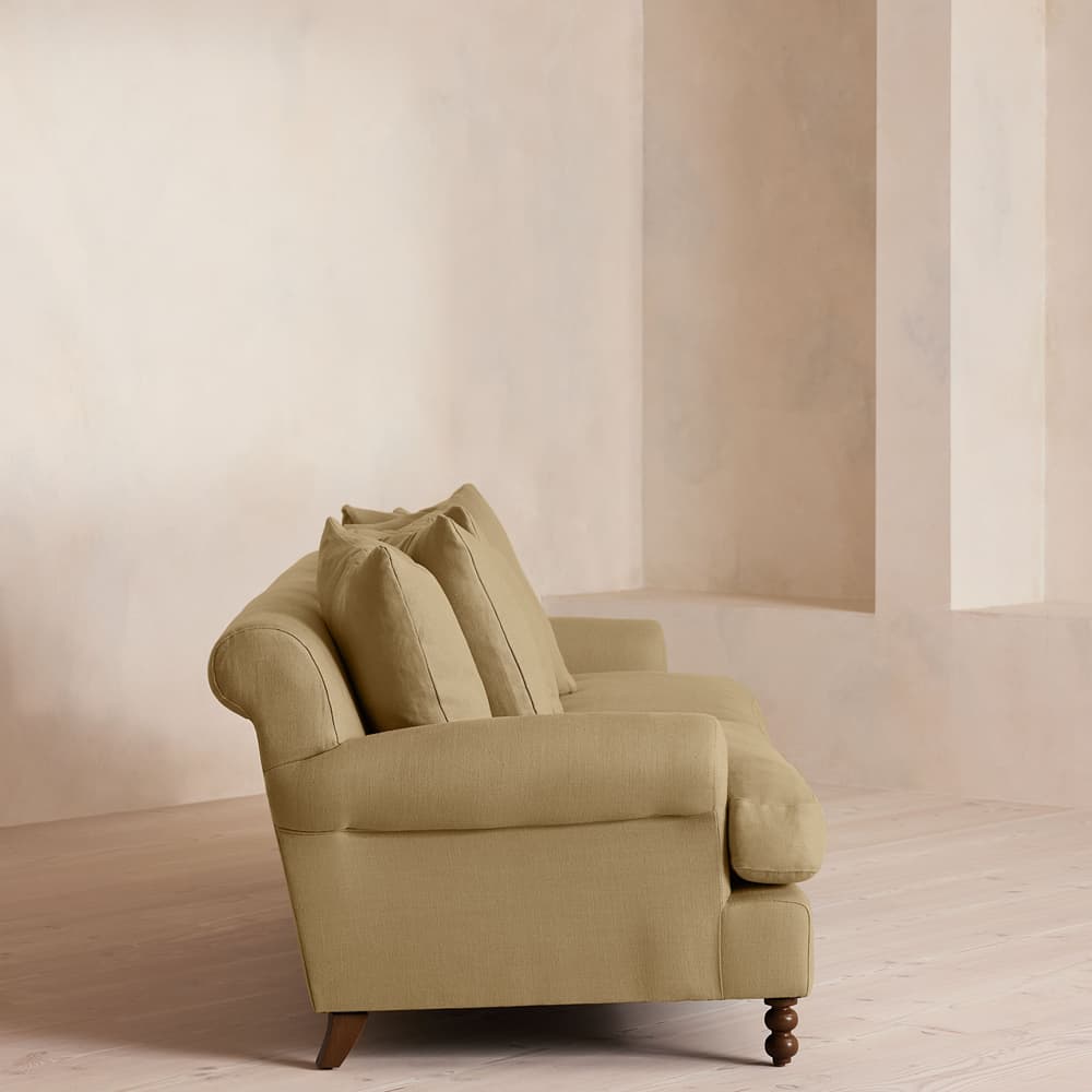 Audrey Four Seater Sofa - Linen - Wheat - Images - Image 3