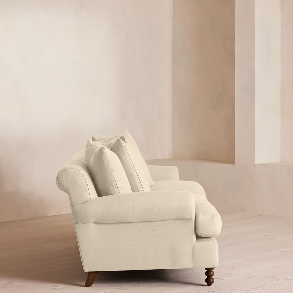 Audrey Four Seater Sofa - Linen - Bisque - Images - Image 3