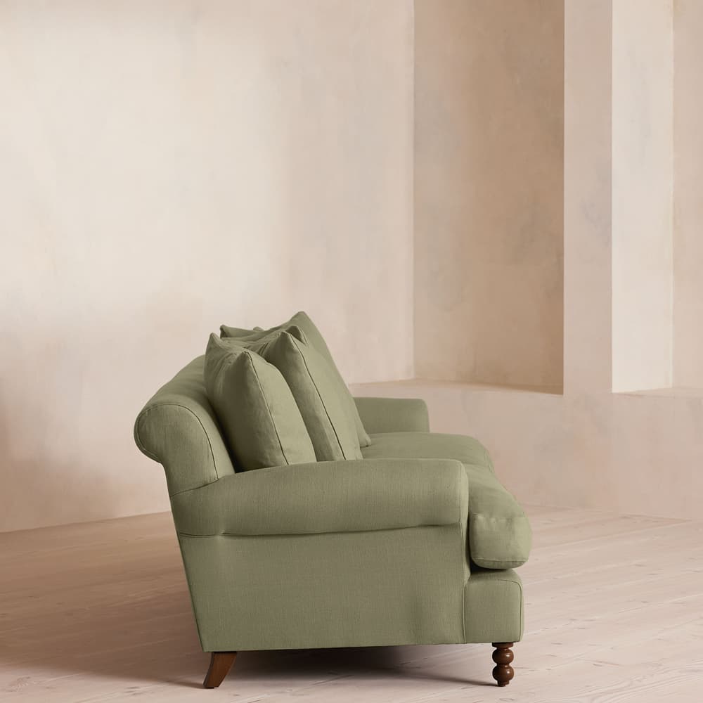 Audrey Four Seater Sofa - Linen - Sage - US - Images - Image 3