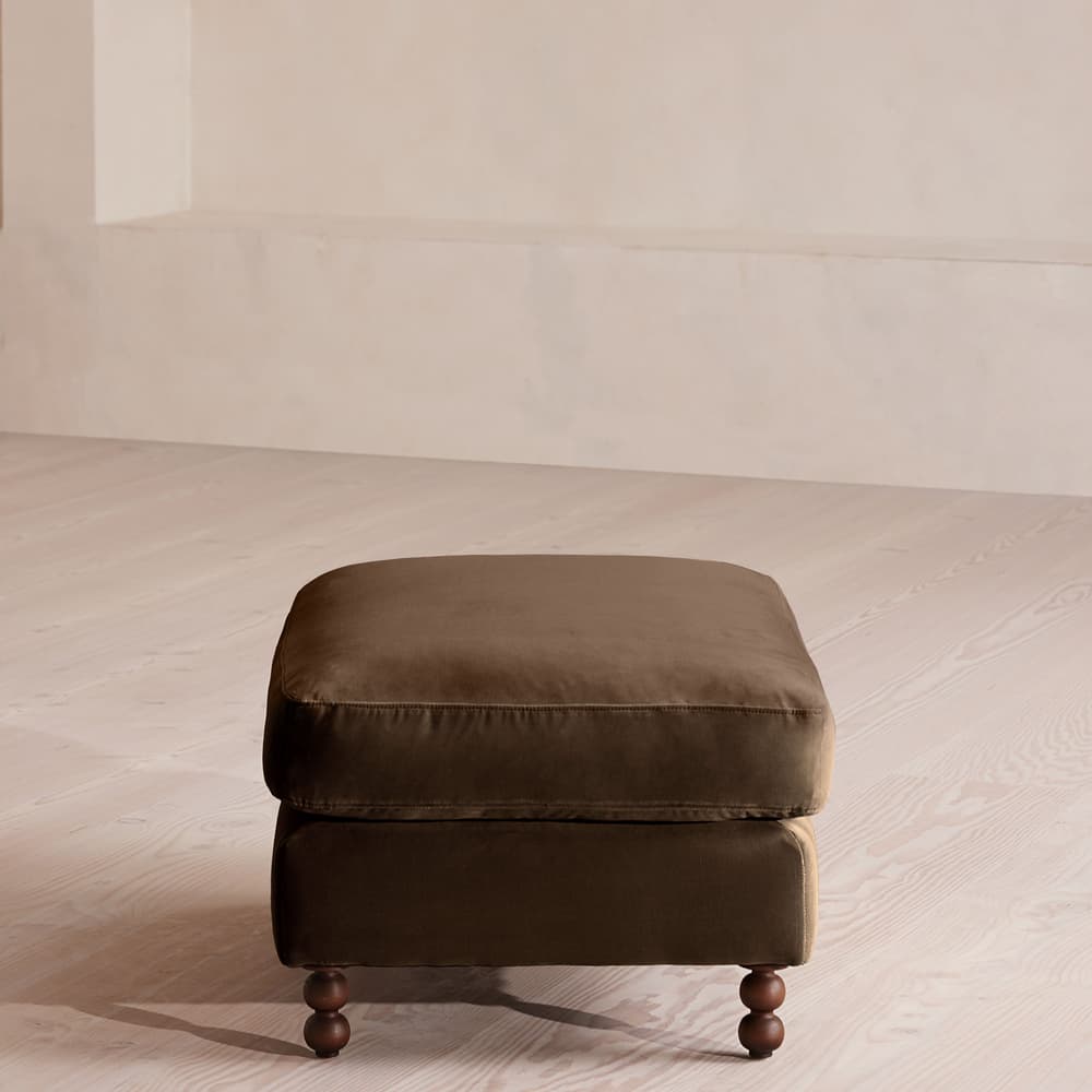 Audrey Rectangle Ottoman - Sofa - Velvet - Chocolate - Images - Image 3