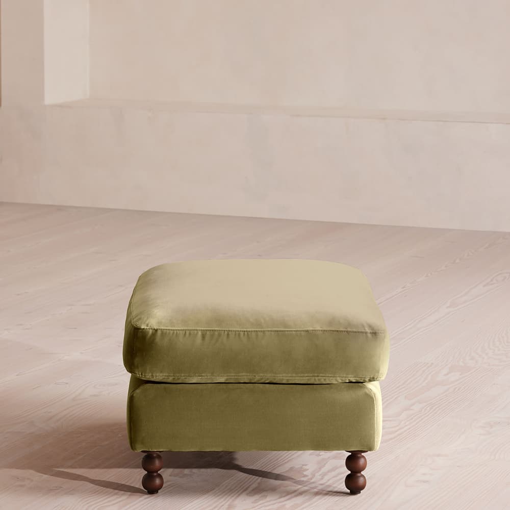 Audrey Rectangle Ottoman - Velvet - Lichen - Images - Image 3