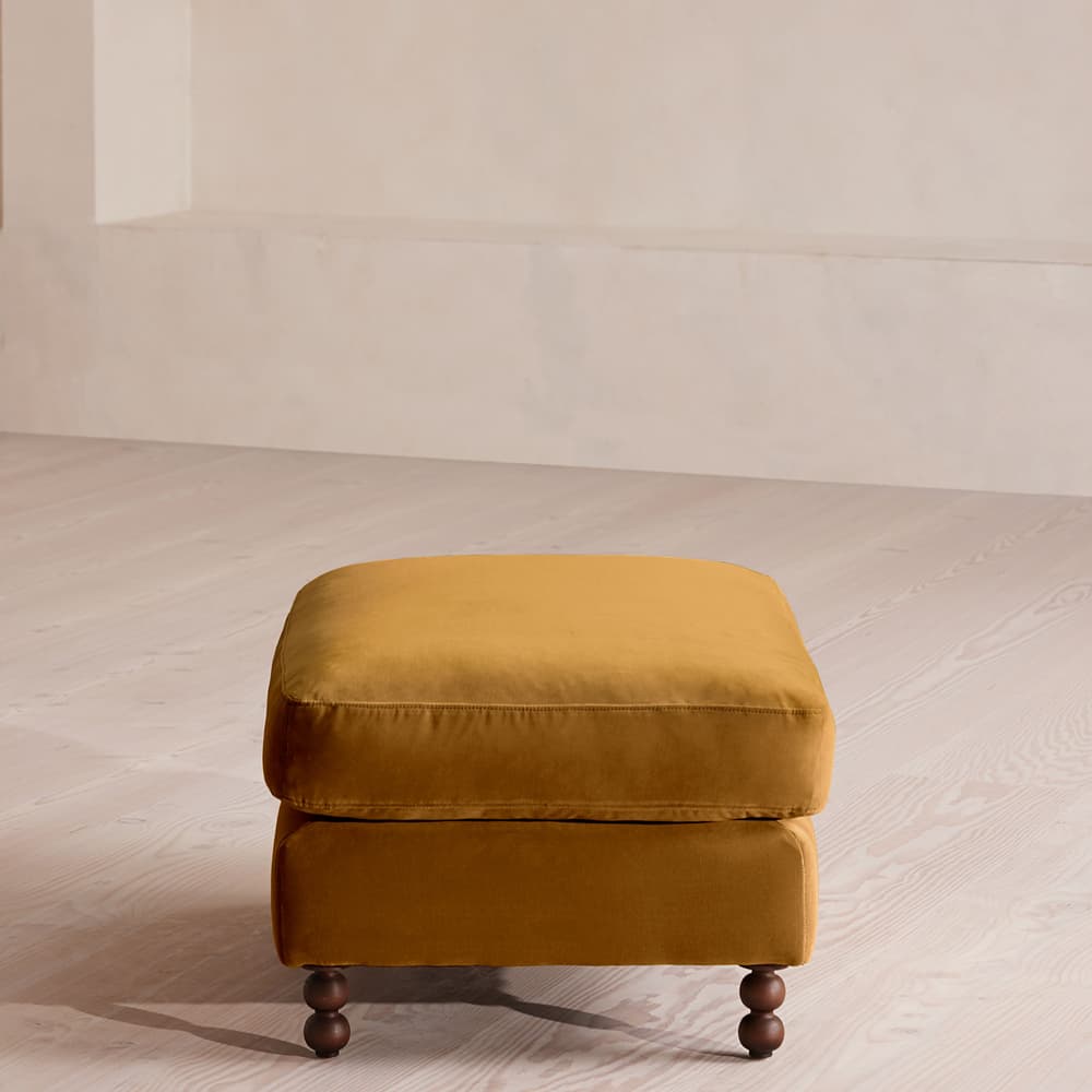 Audrey Rectangle Ottoman - Velvet - Mustard - Images - Image 3