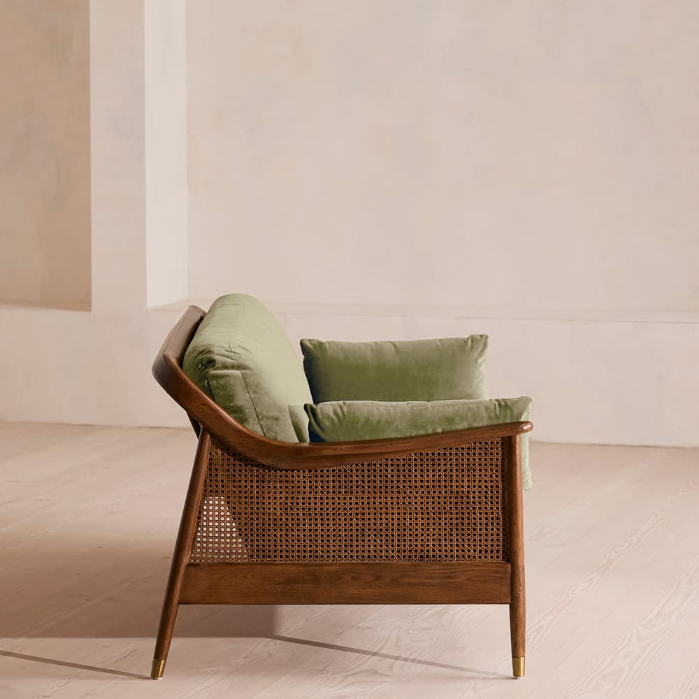 Atlanta Three Seater Sofa - Velvet - Lichen - Images - Image 3