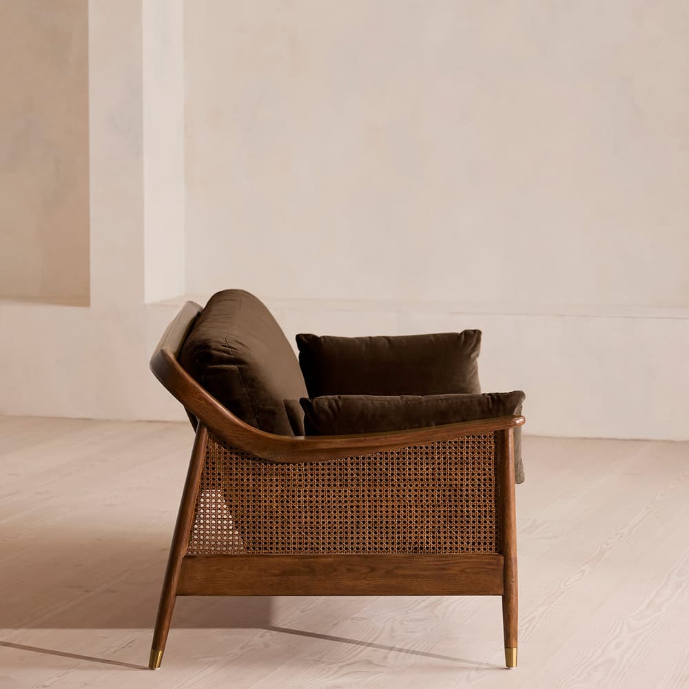 Atlanta Three Seater - Velvet - Chocolate Brown - Images - Image 3