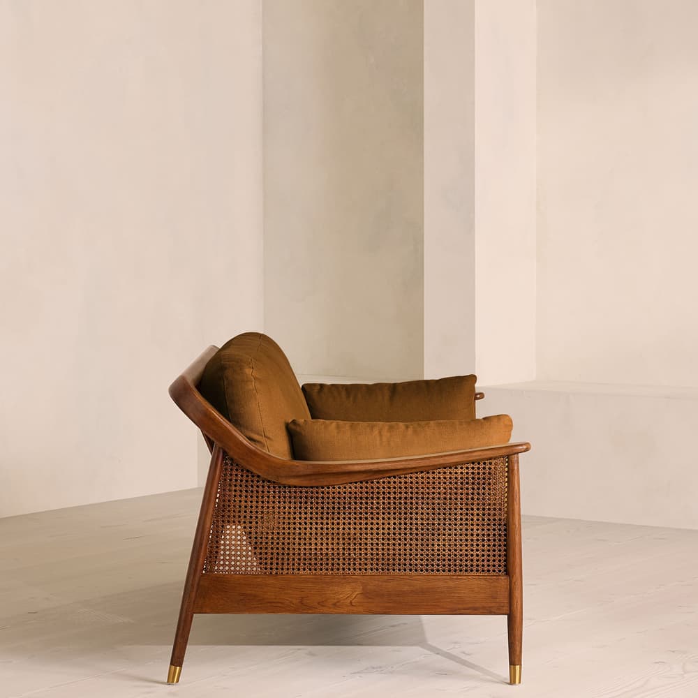 Atlanta Three Seater Sofa - Linen - Terracotta - US - Images - Image 3