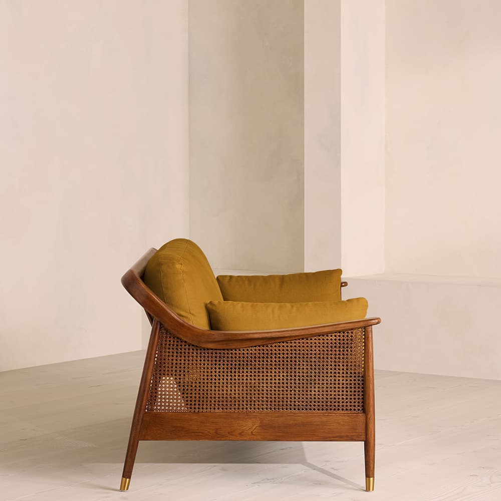 Atlanta Three Seater Sofa - Linen - Turmeric - US - Images - Image 3