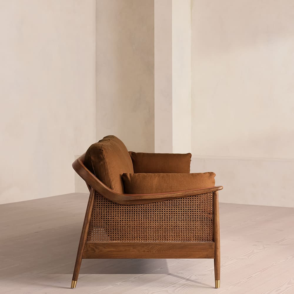 Atlanta Four Seater Sofa - Linen - Terracotta - US - Images - Image 3