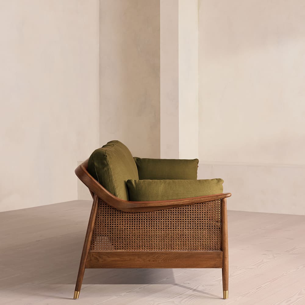Atlanta Four Seater Sofa - Linen - Olive - US - Images - Image 3
