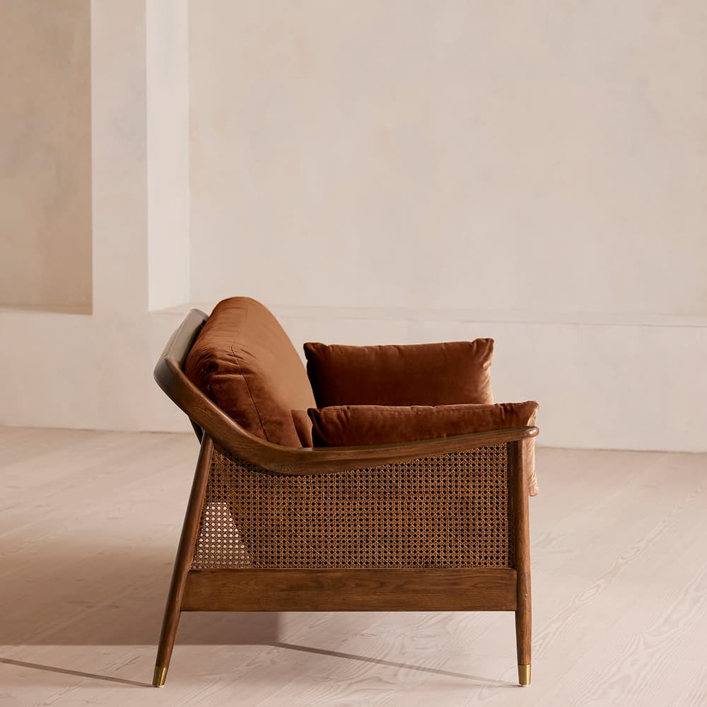 Atlanta Three Seater - Velvet - Cinnamon - US - Images - Image 3