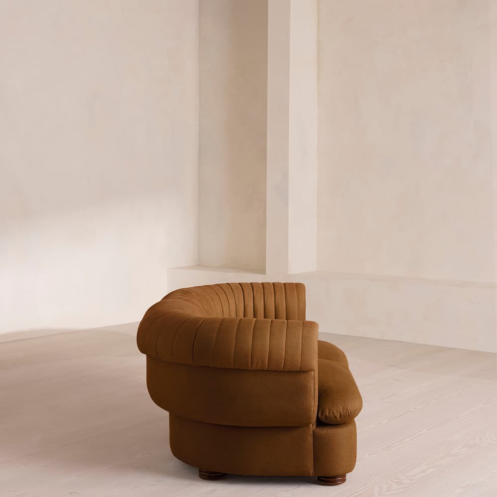 Rava Sectional Sofa - Three Seater - Linen - Terracotta - US - Images - Image 3