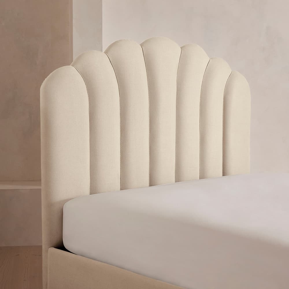 Manette Bed - with Twisted Cord - Double - Linen - Bisque - Images - Image 3