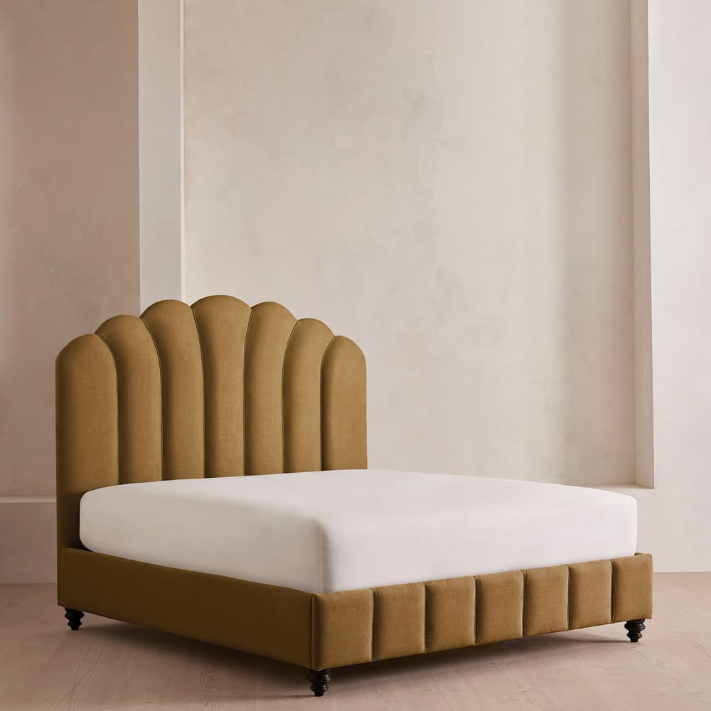 Manette Bed - Twisted Cord - Double - Linen - Ochre - UK - Listing - Image 3