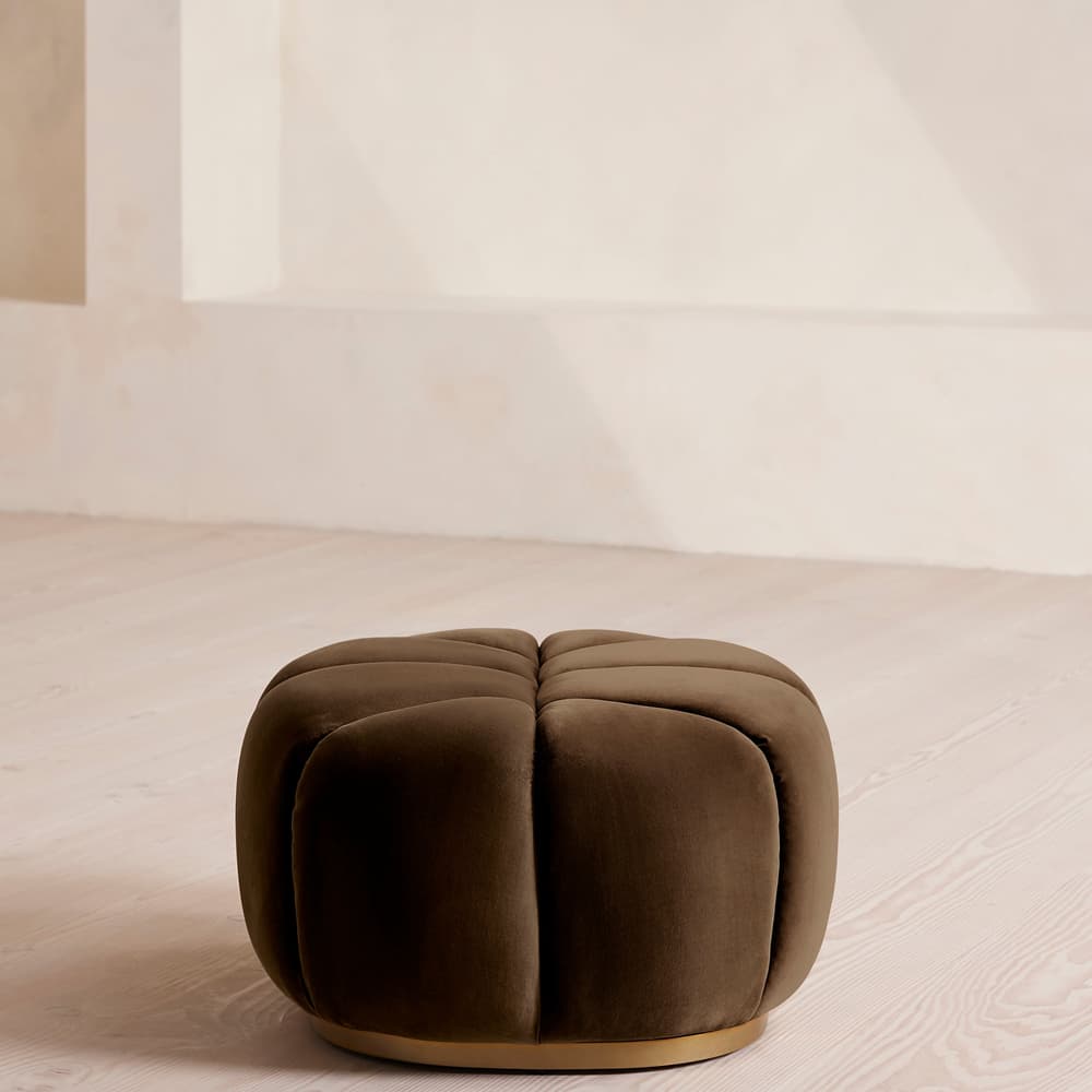 Garret Footstool - Velvet - Chocolate - US - Images - Image 3