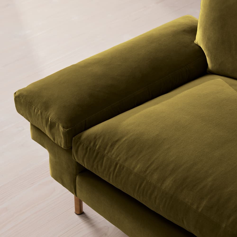 Bristol Three Seater Sofa - Velvet - Olive - US - Images - Image 3