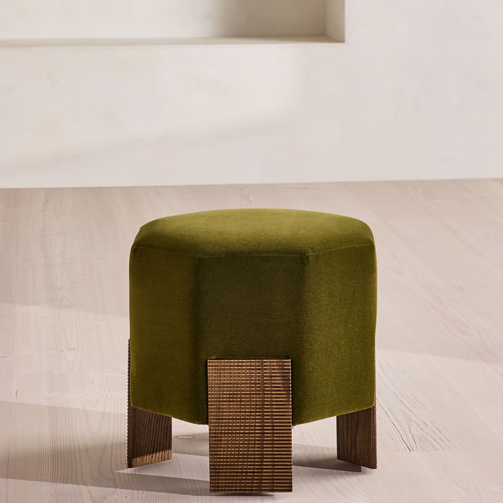 Alvin Footstool - Velvet - Olive - US - Listing - Image 3