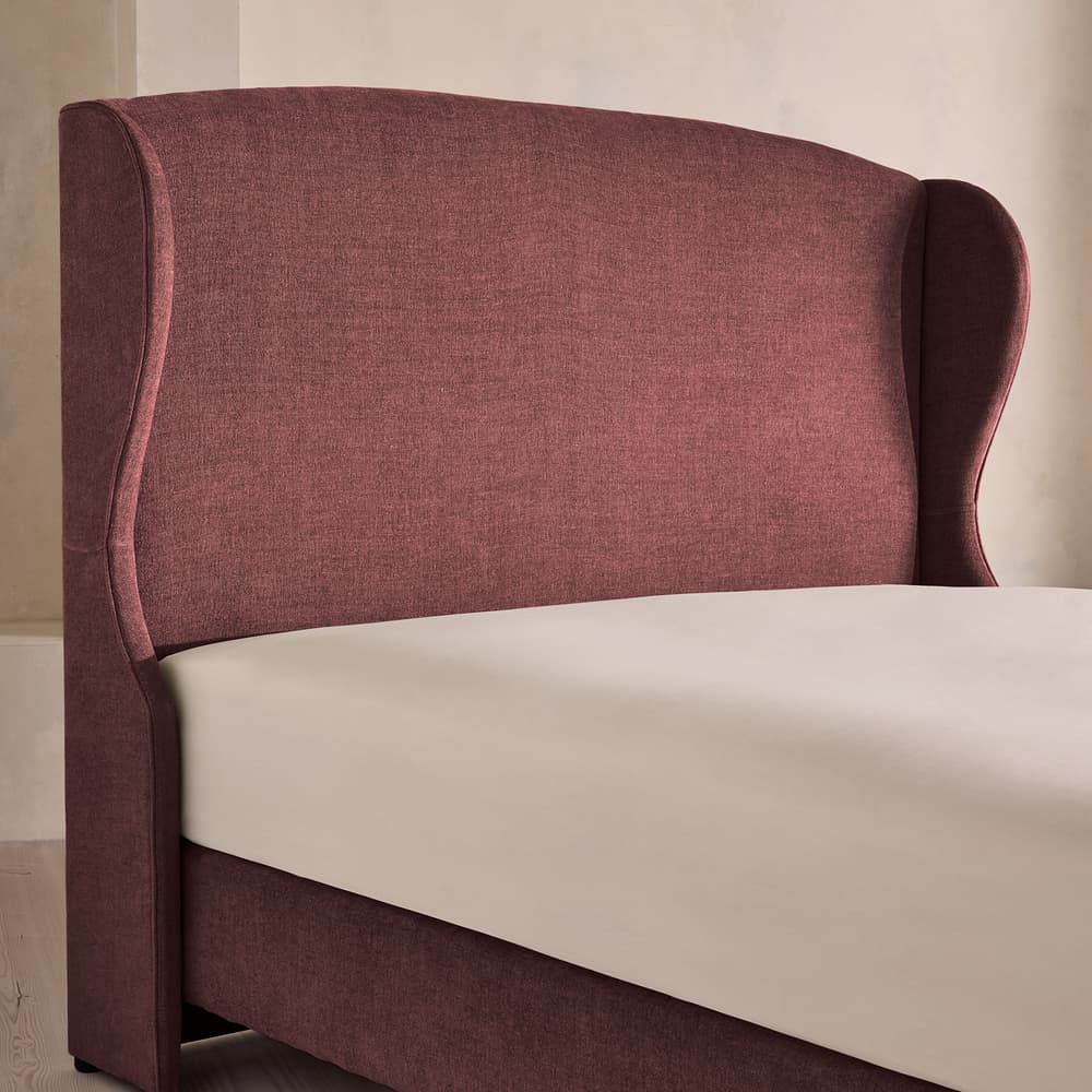 Rivas Bed - King - Linen Chenille - Bordeaux - Images - Image 3