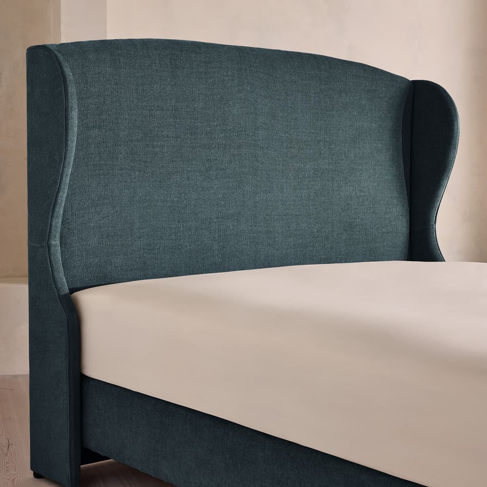 Rivas Bed - King - Linen Chenille - Deep Teal - Images - Image 3