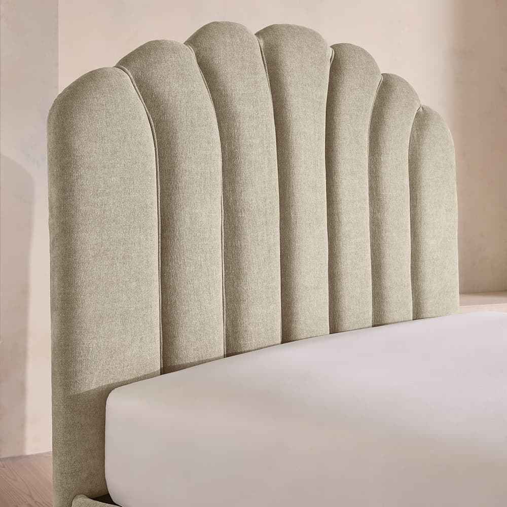 Manette Bed - King - Linen Chenille - Stone - US - Images - Image 3