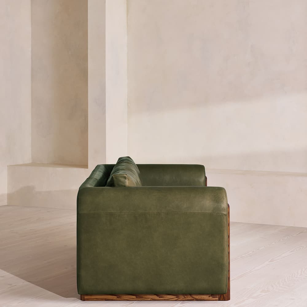 Farrell Three Seater Sofa - Leather - Moss - UK - Images - Image 3