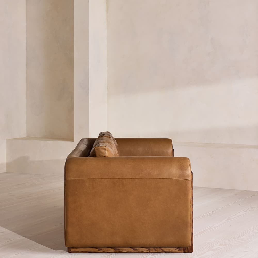 Farrell Three Seater Sofa - Leather - Chestnut - UK - Images - Image 3