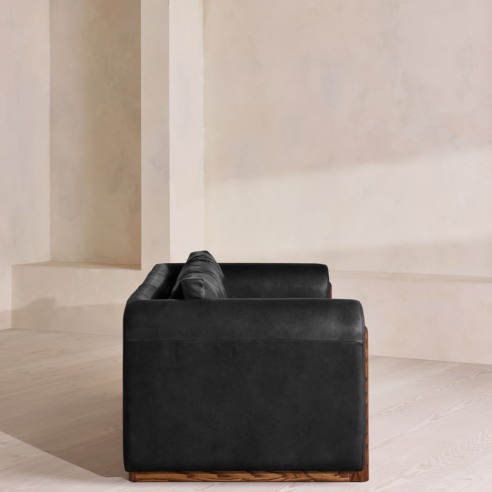 Farrell Three Seater Sofa - Leather - Black - UK - Images - Image 3