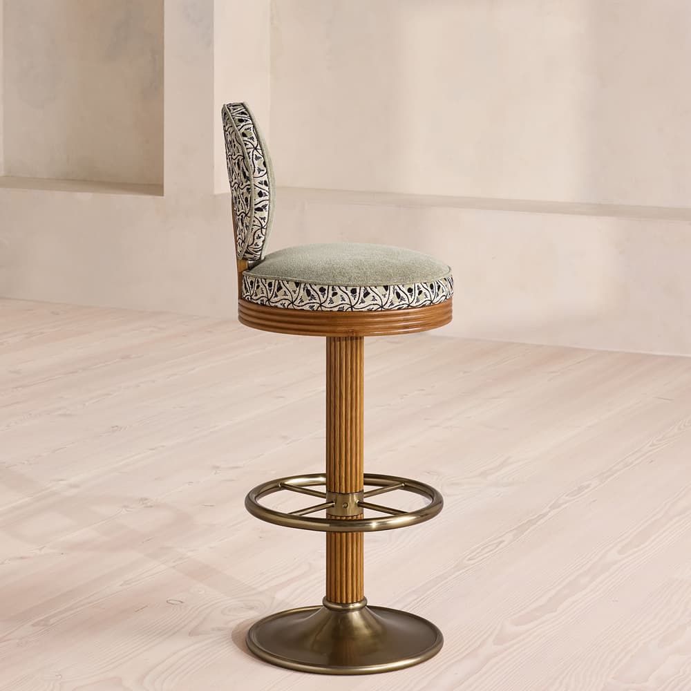 Alma Barstool - Murphy Jacquard & Sage Linen Chenille - UK - Images - Image 3