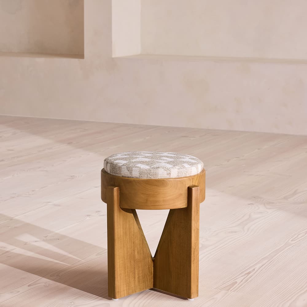 Tyros Outdoor Footstool - Geometric - Natural - UK - Listing - Image 3