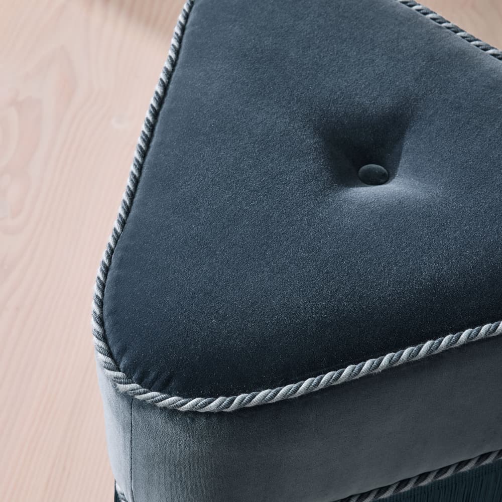 Marta Footstool - Velvet - Grey Blue - UK - Images - Image 3