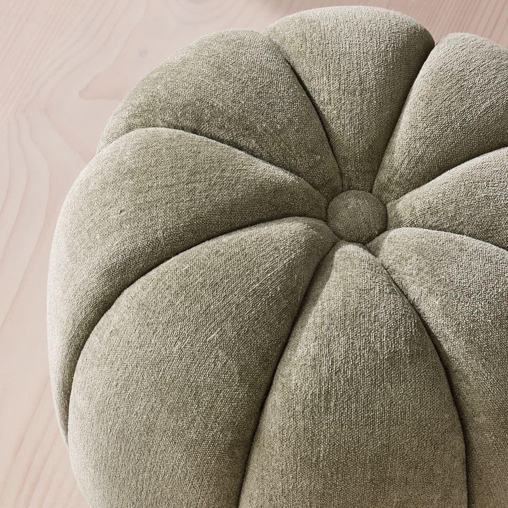 Sofia Footstool - Linen Chenille - Sage - UK - Images - Image 3