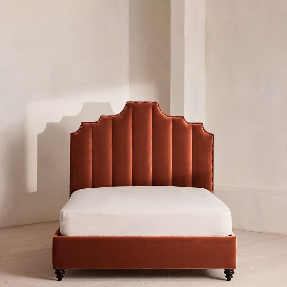 Gerrard Bed - Double - Velvet Rust - Listing - Image 3