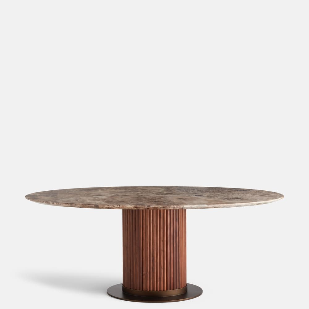 Murcell Oval Dining Table - Dark Emperador Marble - Images - Image 3