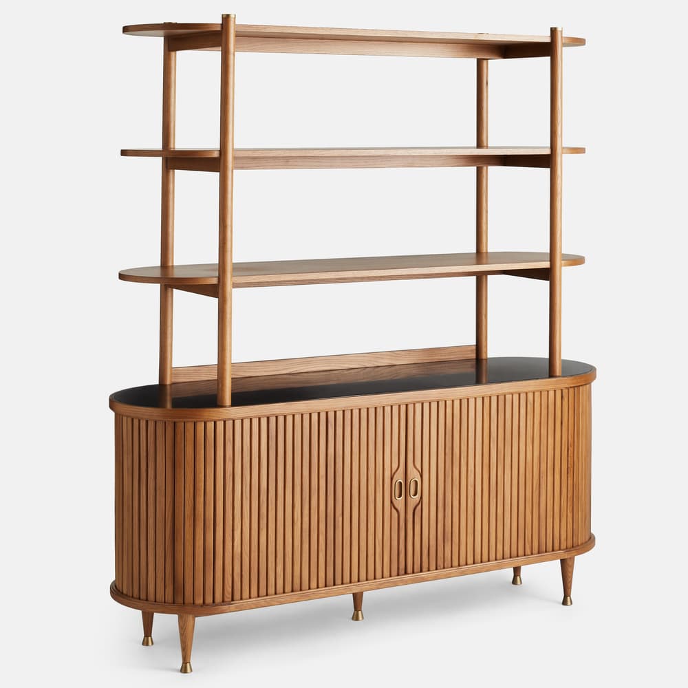 Nora Tambour Shelving Unit - Black Marquina Marble - Images - Image 3