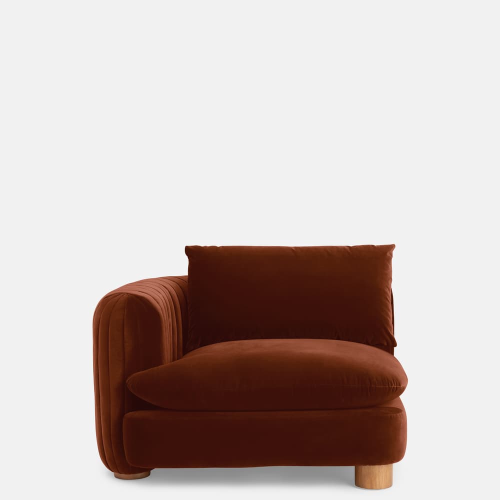 Vivienne Sectional Corner Sofa - Velvet Rust - US - Images - Image 3