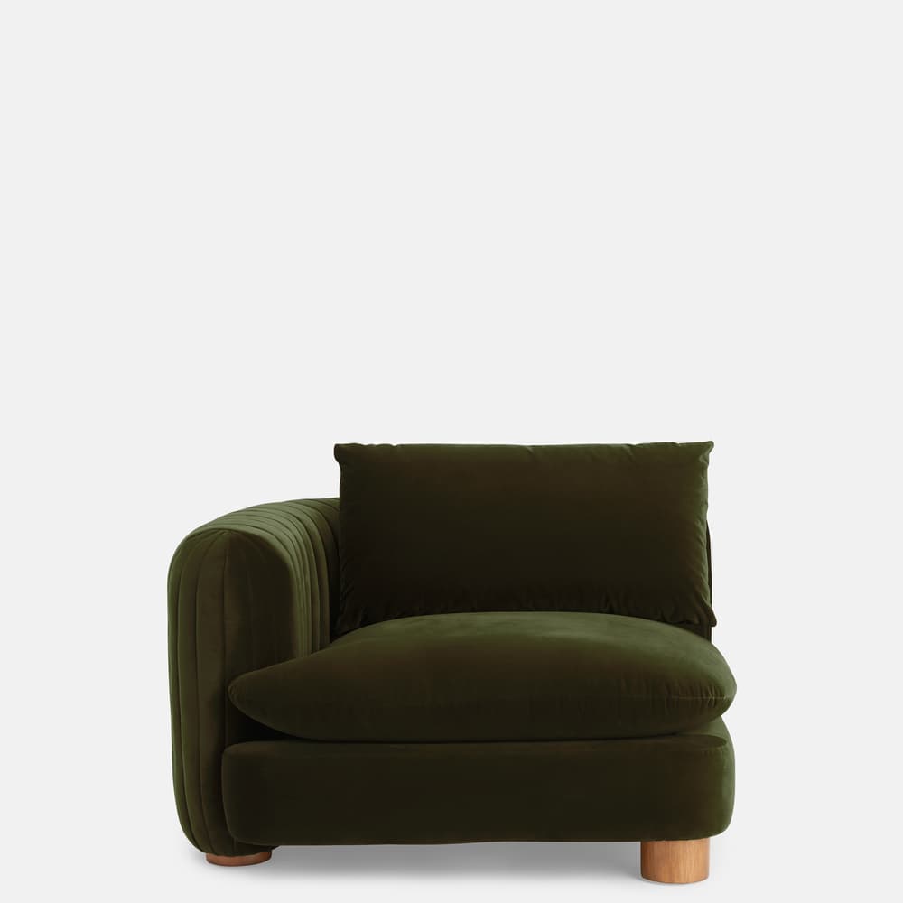 Vivienne Sectional Corner Sofa - Velvet Olive - US - Images - Image 3