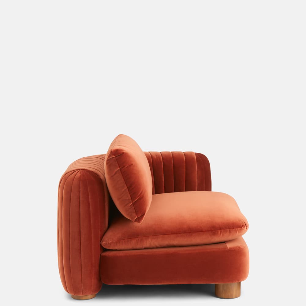 Vivienne Modular Sofa - Right Arm Module - Velvet - Rust - Image 3