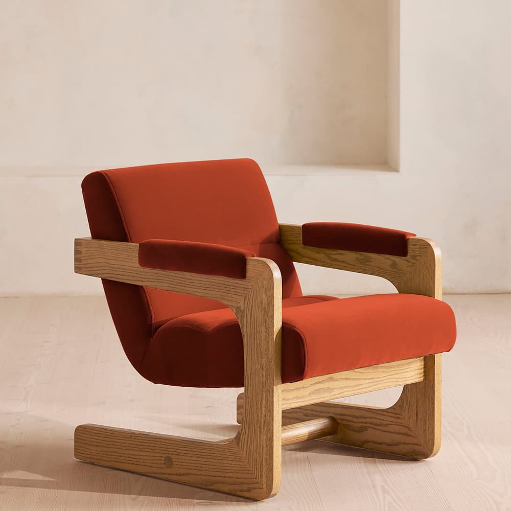 Lara Armchair - Velvet - Rust - Listing - Image 3