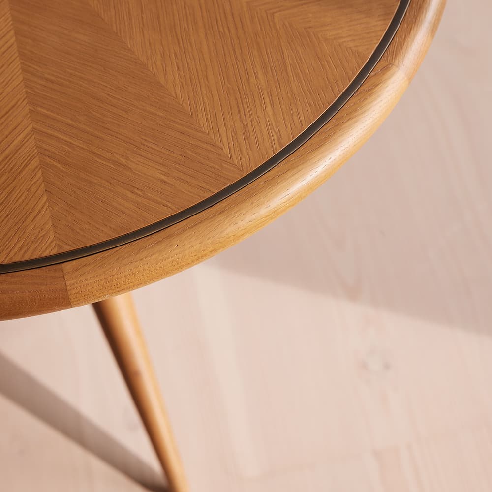 Portland Contrast Bobbin Bistro Table - Oak - Images - Image 3