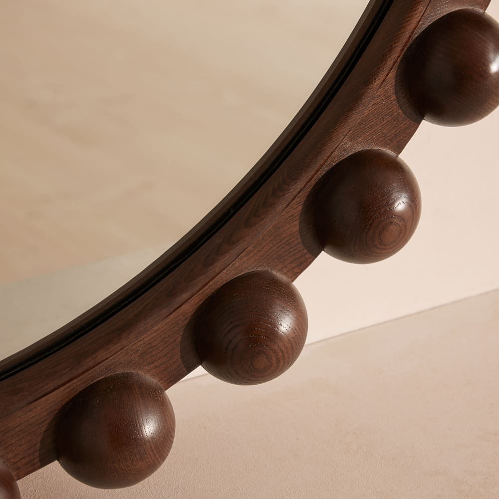 Emilia Bobbin Wall Mirror - Dark Ash - Images - Image 3