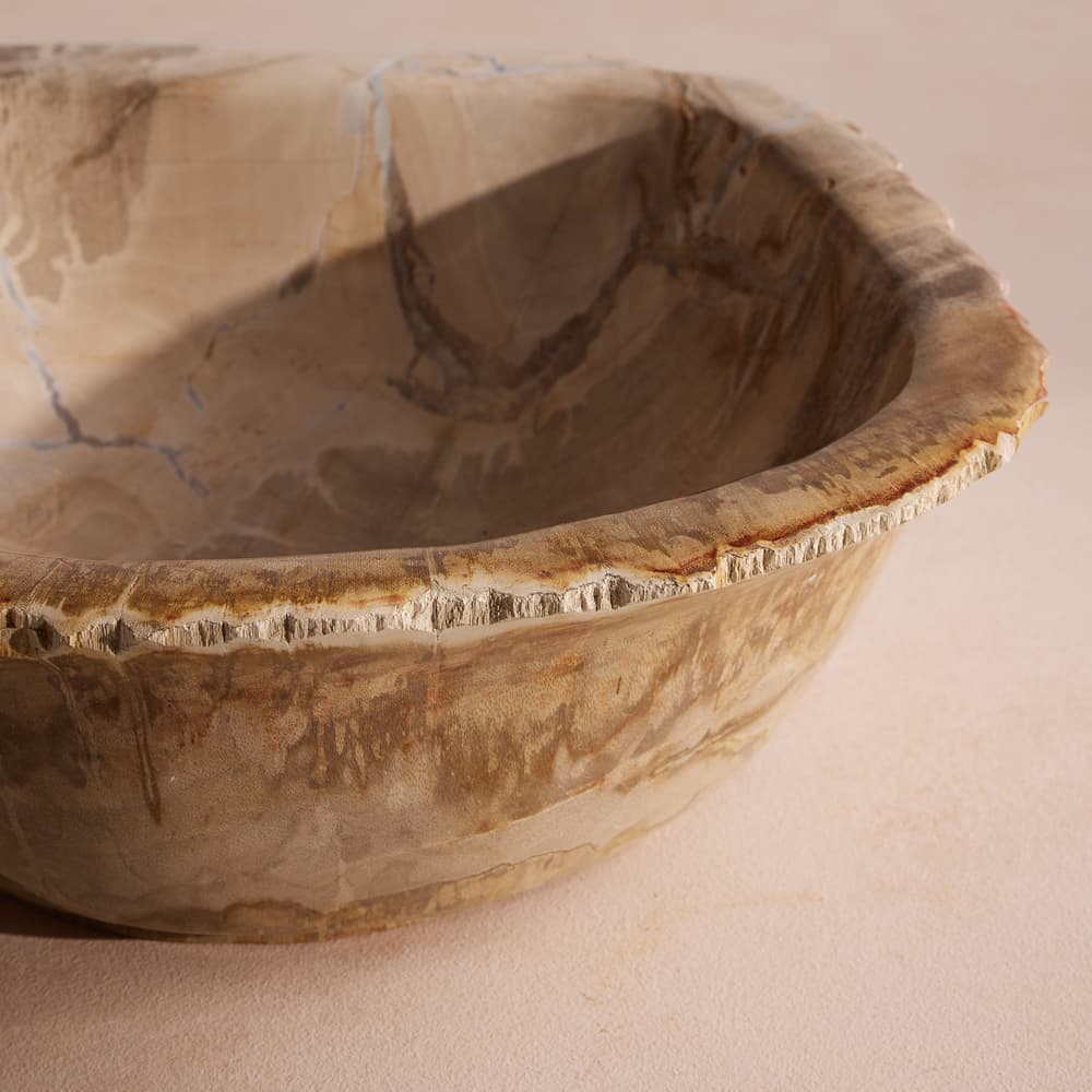 Balfern Petrified Wood Bowl - White - Listing - Image 3