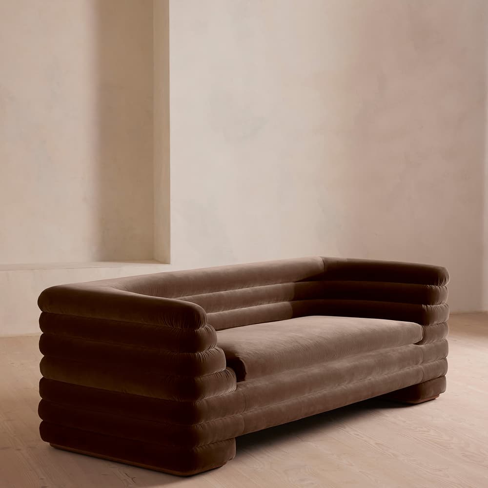 Laura Three Seater Sofa - Velvet - Chocolate - US - Listing - Image 3