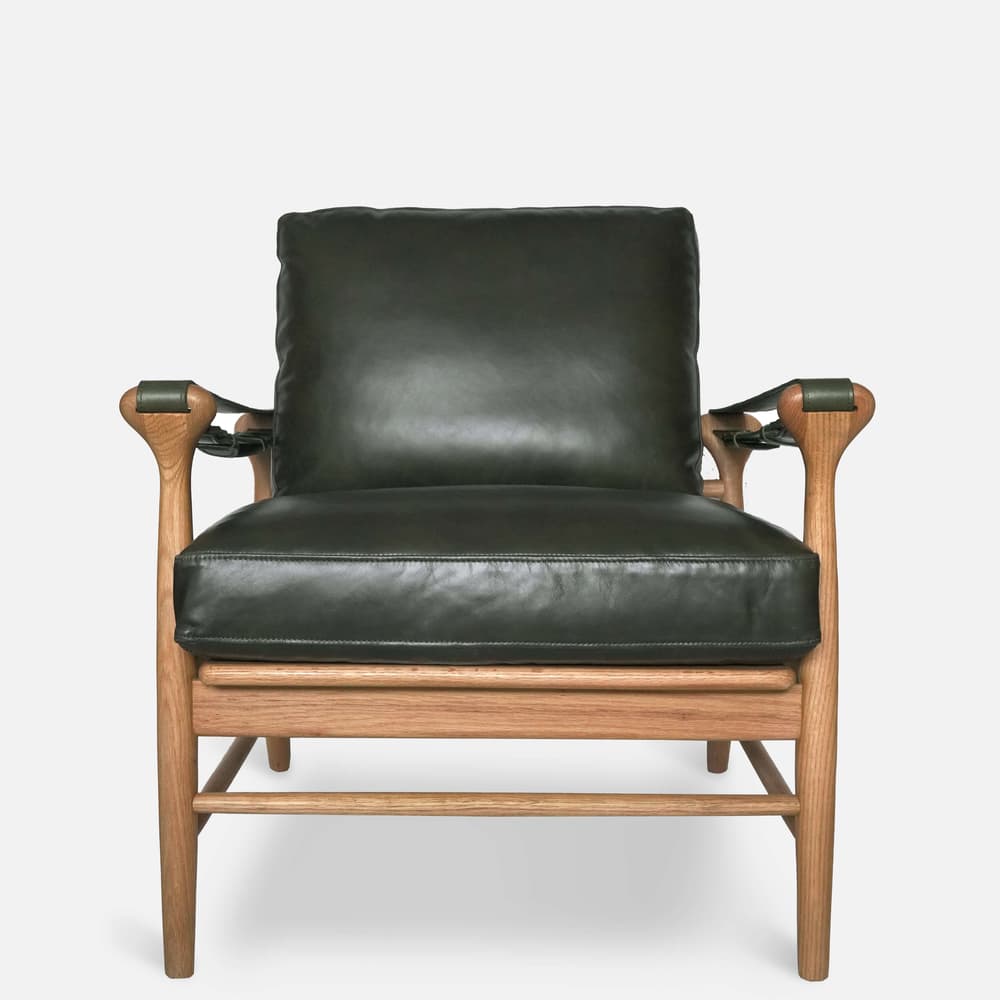 Campden Armchair - Avocado Leather - Images - Image 3