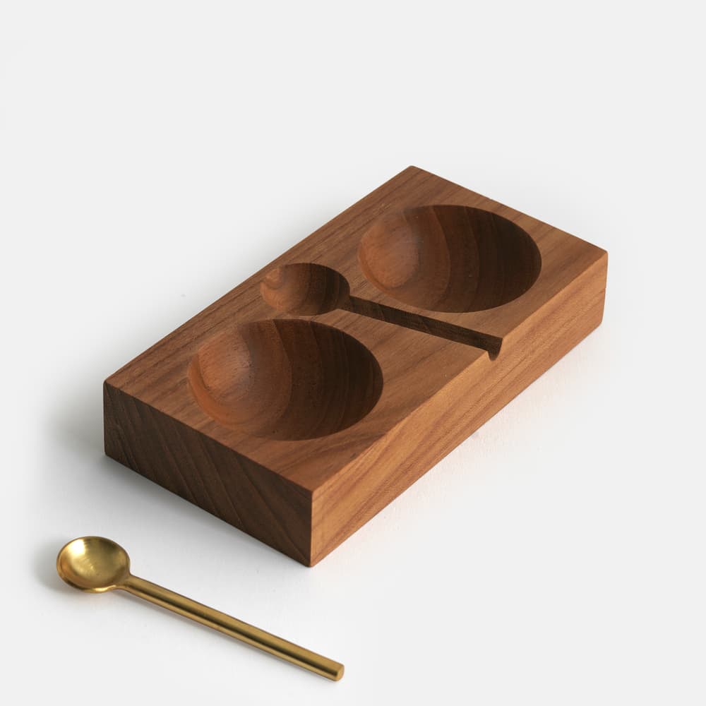 Culross Teak Double Cellar With Gold Spoon - Images - Image 3