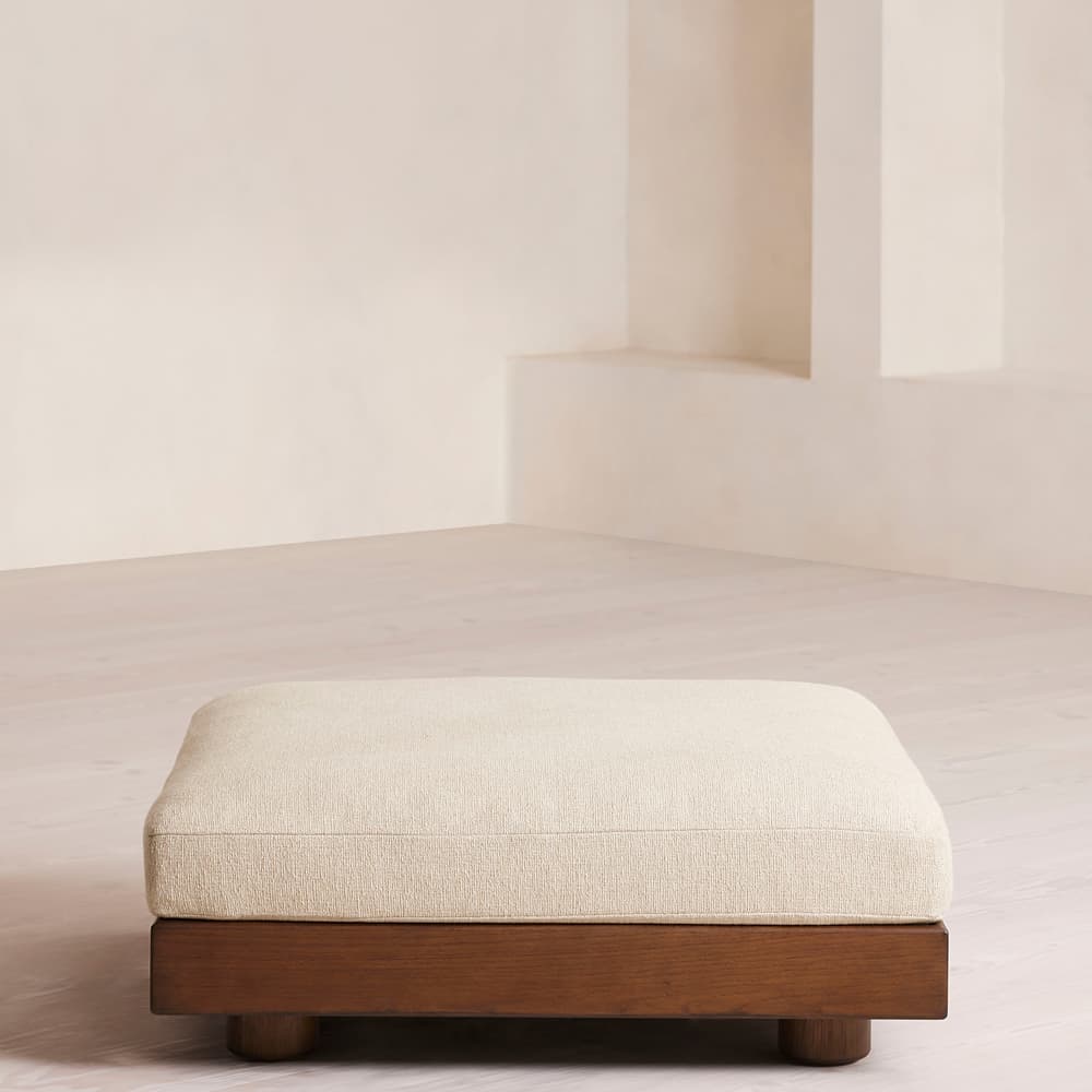 Truro Ottoman - Textured Linen - Images - Image 3